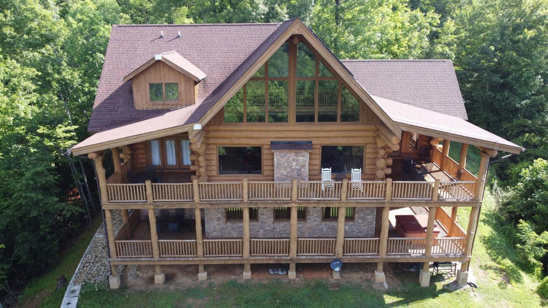Big Bear Ridge Lodge - Breathtaking Mountain Views And Private Forest Scenes In Amazing Large Log Cabin 개틀린버그 외부 사진